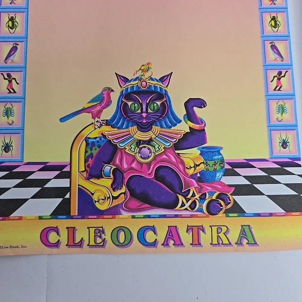 Vtg Lisa Frank Cleocatra All In One Stationery Paper Postalette Pencil Stencil